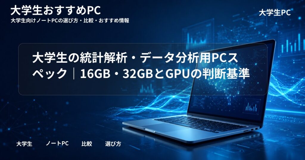 大学生の統計解析・データ分析用PCスペック|16GB・32GBとGPUの判断基準