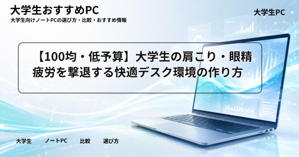 【100均・低予算】大学生の肩こり・眼精疲労を撃退する快適デスク環境の作り方