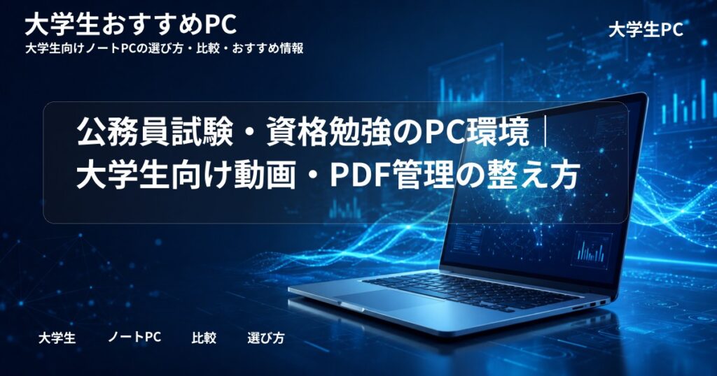 公務員試験・資格勉強のPC環境｜大学生向け動画・PDF管理の整え方