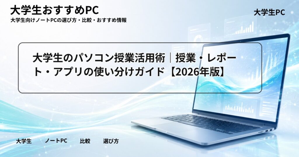 大学生のパソコン授業活用術｜授業・レポート・アプリの使い分けガイド【2026年版】
