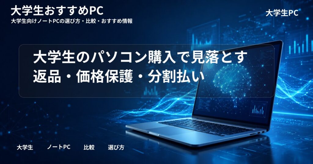 大学生のパソコン購入で見落とす返品・価格保護・分割払い