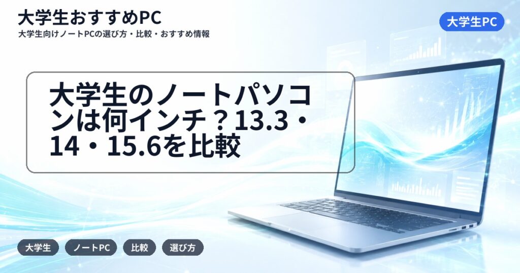 大学生のノートパソコンは何インチ？13.3・14・15.6を比較