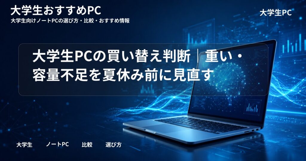 大学生PCの買い替え判断｜重い・容量不足を夏休み前に見直す