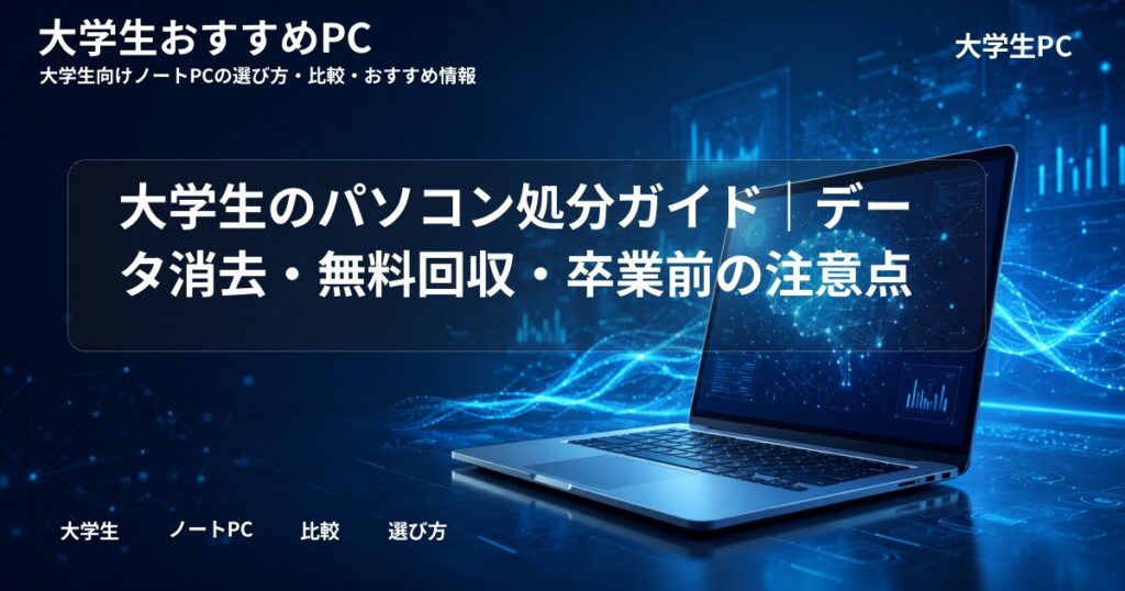 大学生のパソコン処分ガイド|データ消去・無料回収・卒業前の注意点
