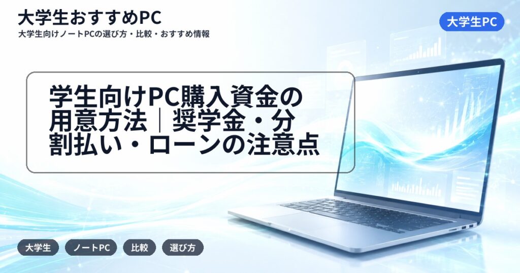 学生向けPC購入資金の用意方法|奨学金・分割払い・ローンの注意点