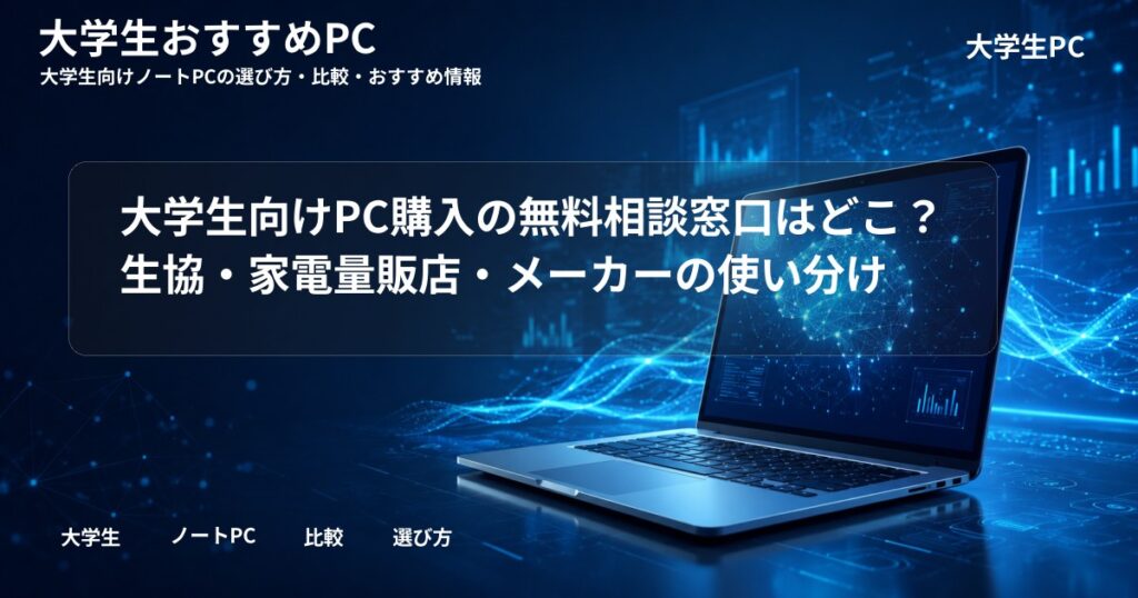 大学生向けPC購入の無料相談窓口はどこ？生協・家電量販店・メーカーの使い分け