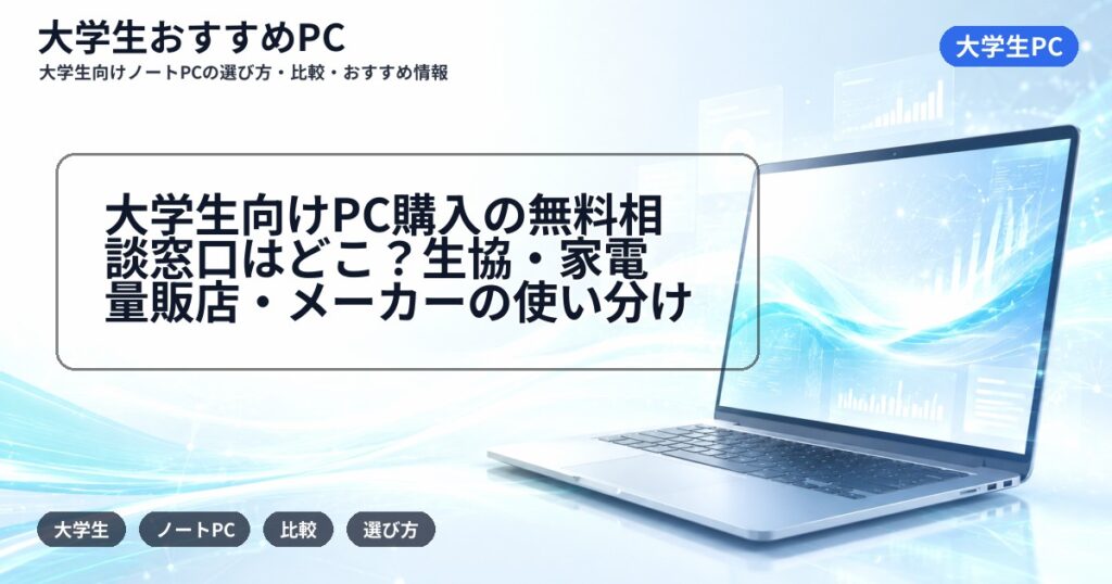 大学生向けPC購入の無料相談窓口はどこ？生協・家電量販店・メーカーの使い分け