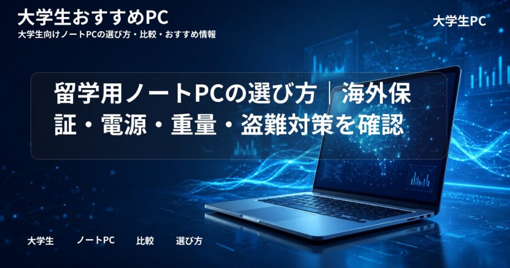留学用ノートPCの選び方|海外保証・電源・重量・盗難対策を確認