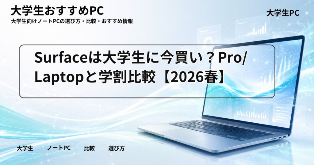 Surfaceは大学生に今買い?Pro/Laptopと学割比較【2026春】