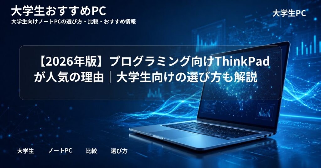 【2026年版】プログラミング向けThinkPadが人気の理由｜大学生向けの選び方も解説