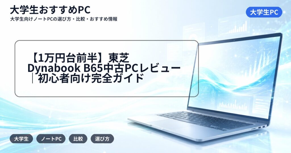 【1万円台前半】東芝Dynabook B65中古PCレビュー｜初心者向け完全ガイド