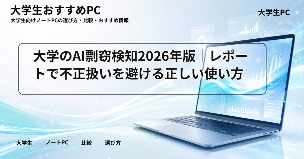 大学のAI剽窃検知2026年版｜レポートで不正扱いを避ける正しい使い方
