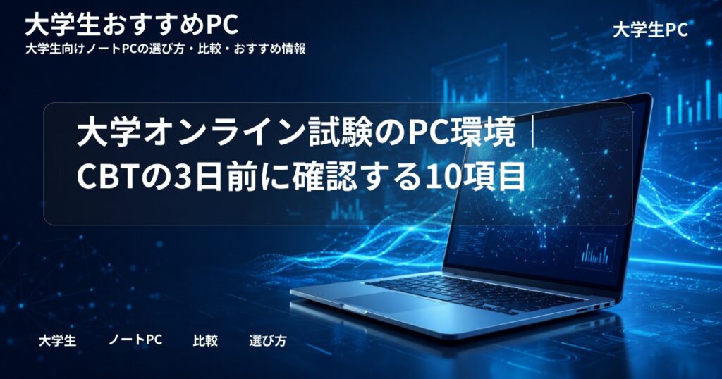 大学オンライン試験のPC環境|CBTの3日前に確認する10項目