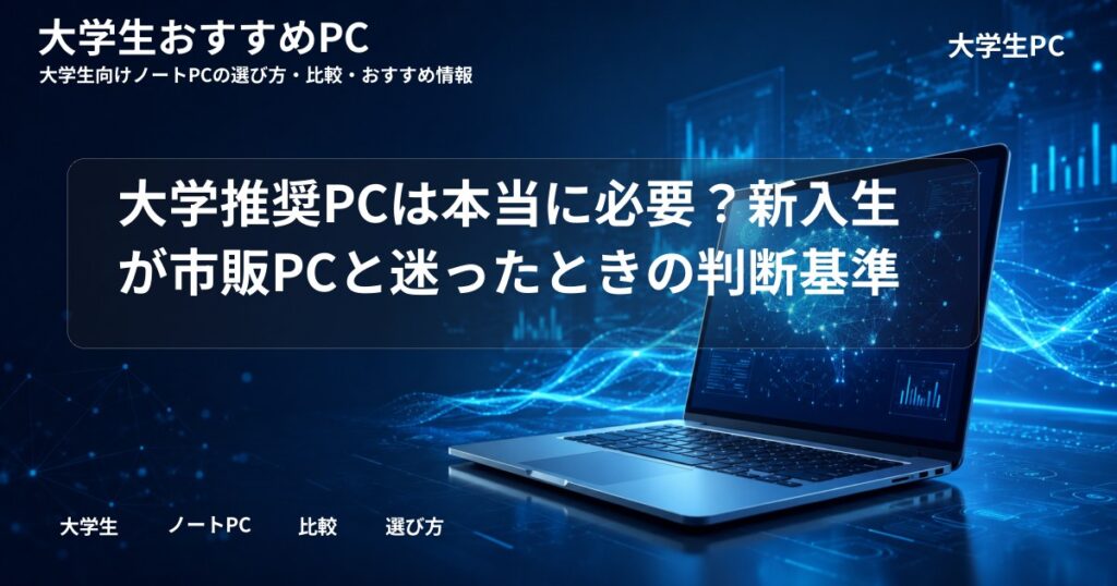 大学推奨PCは本当に必要?新入生が市販PCと迷ったときの判断基準