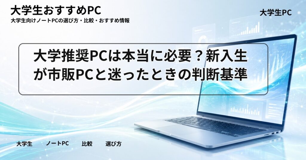 大学推奨PCは本当に必要？新入生が市販PCと迷ったときの判断基準