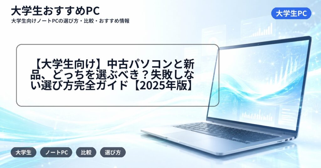【大学生向け】中古パソコンと新品、どっちを選ぶべき?失敗しない選び方完全ガイド【2025年版】