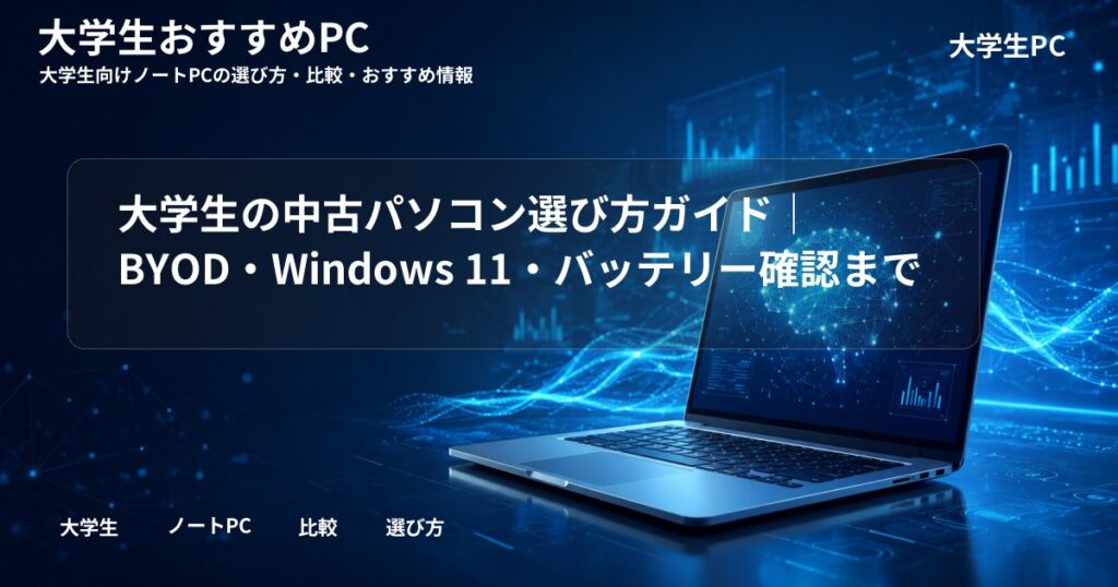 大学生の中古パソコン選び方ガイド｜BYOD・Windows 11・バッテリー確認まで