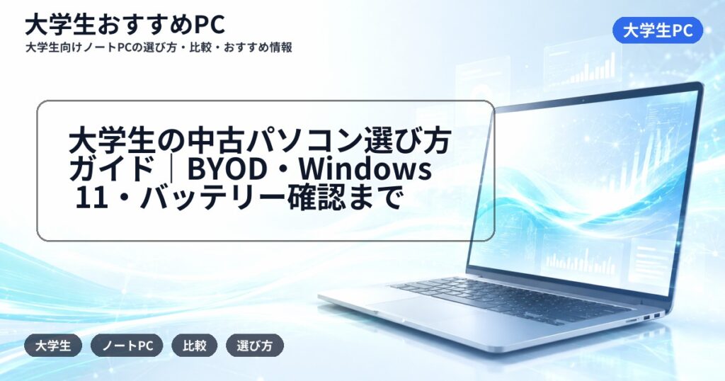 大学生の中古パソコン選び方ガイド｜BYOD・Windows 11・バッテリー確認まで