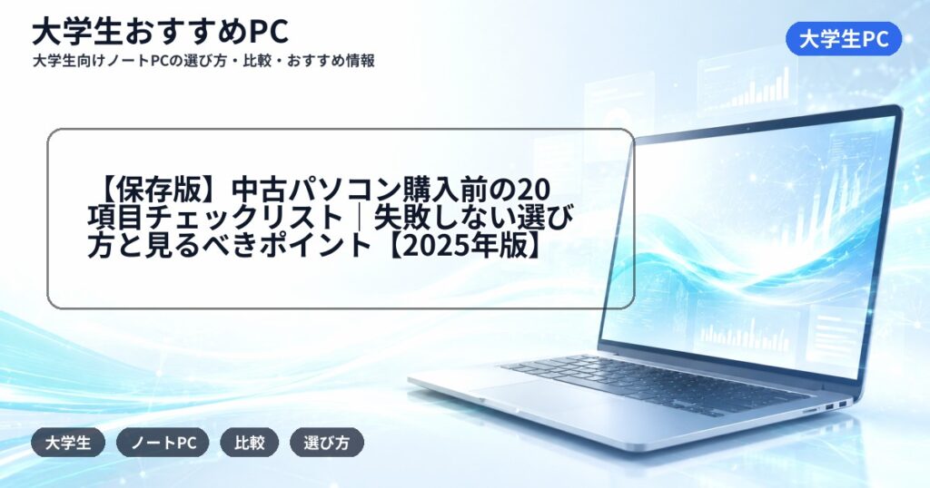 【保存版】中古パソコン購入前の20項目チェックリスト｜失敗しない選び方と見るべきポイント【2025年版】