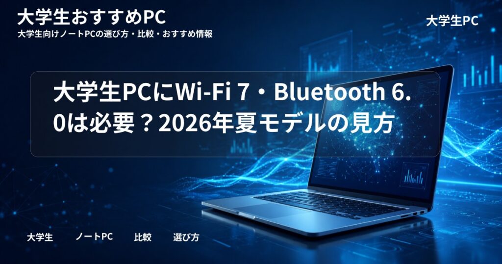 大学生PCにWi-Fi 7・Bluetooth 6.0は必要？2026年夏モデルの見方