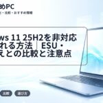 Windows 11 25H2を非対応PCに入れる方法｜ESU・買い替えとの比較と注意点